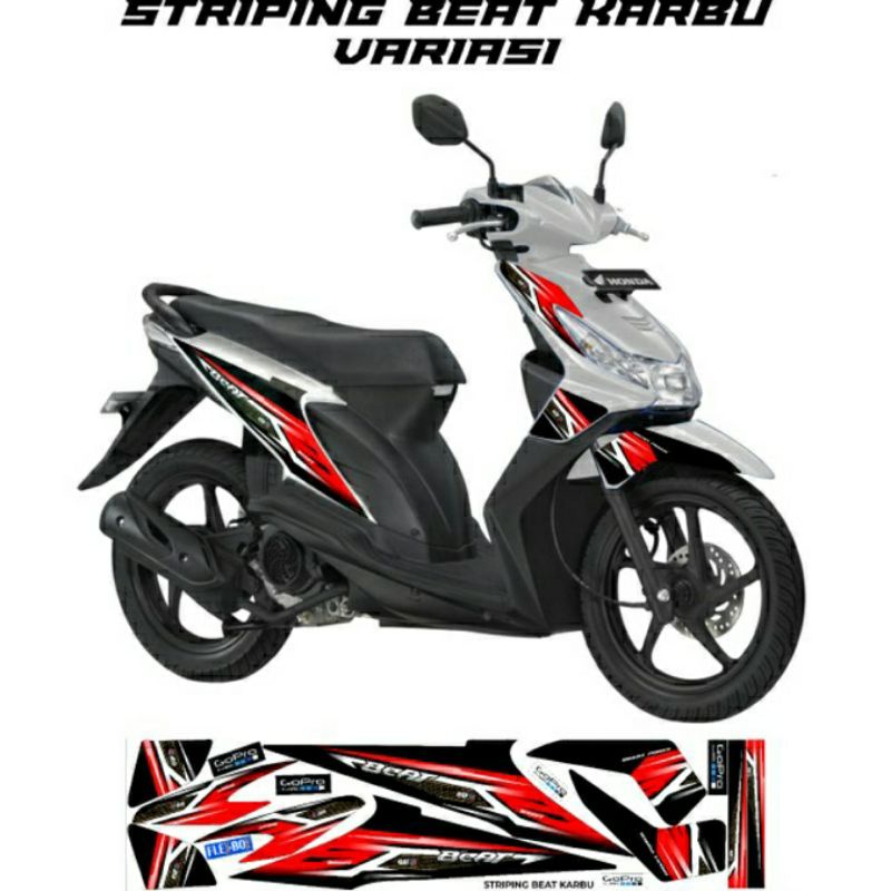 STIKER STRIPING BEAT KARBU VARIASI / STICKER VARIASI MOTOR BEAT KARBU