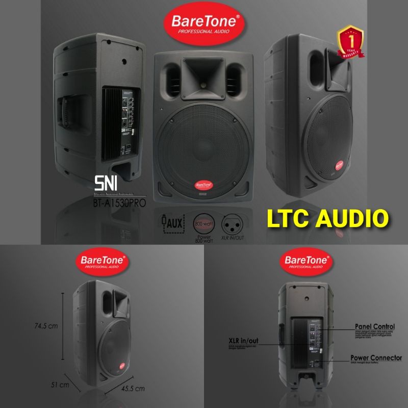 SPEAKER AKTIF BARETONE BT-A1530 PRO / BARETONE BT A1530 PRO 15 INC ORIGINAL