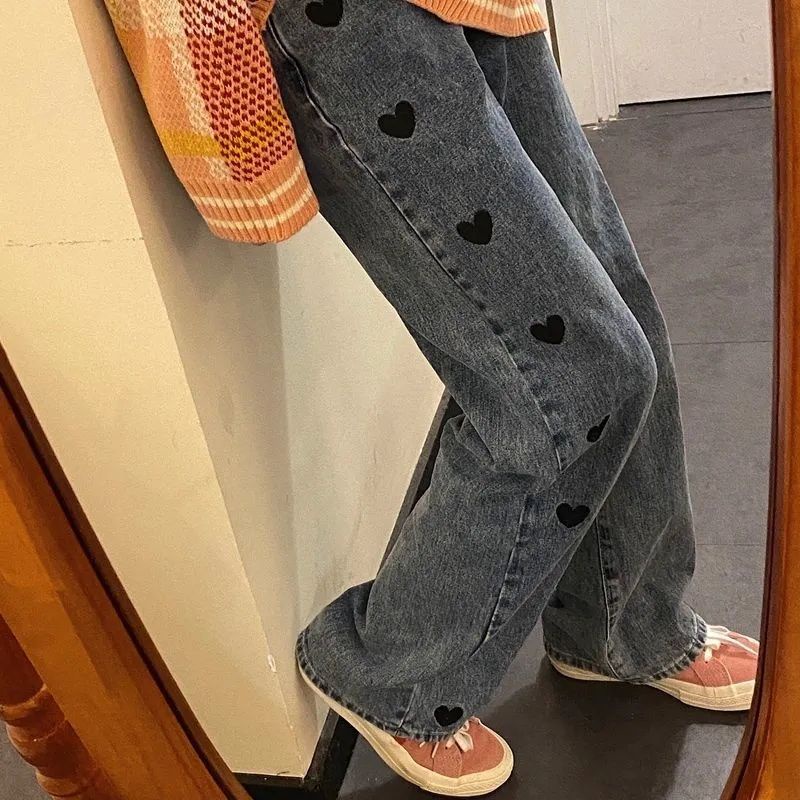 HIGH WAIST KULOT LOVE/KULOT JEANS LOVE/CELANA PANJANG HIGHWAIST KULOT JEANS LOVE BOY FRIEND JEANS/HI