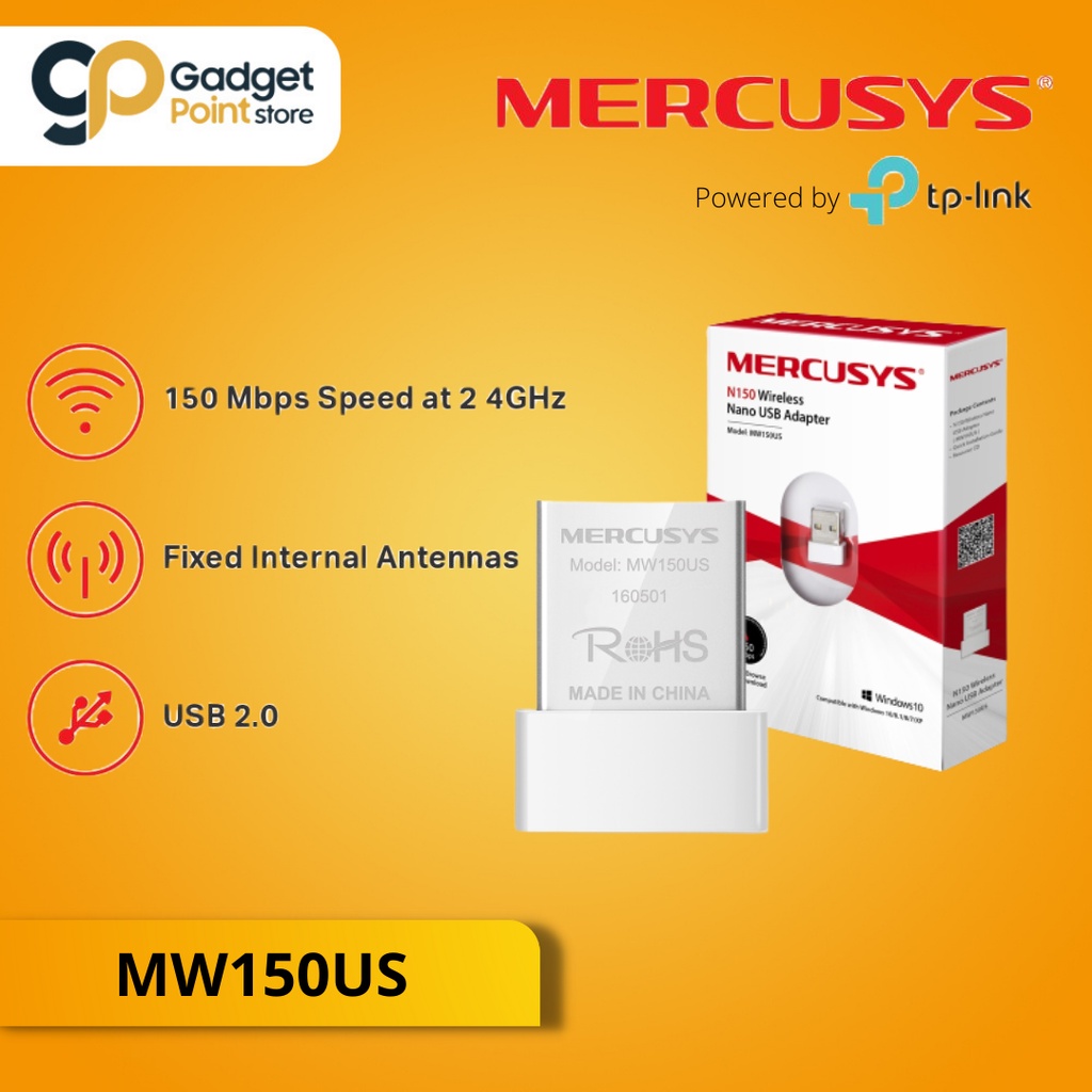 Mercusys MW150US/N150 150Mbps Wireless Nano USB Adapter - Garansi 1th