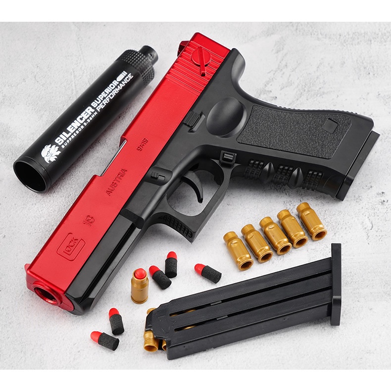 Image of Mainan Pistol Kokang Pistol Soft Shell Bullet Realistic BB Gun 222-36 #7