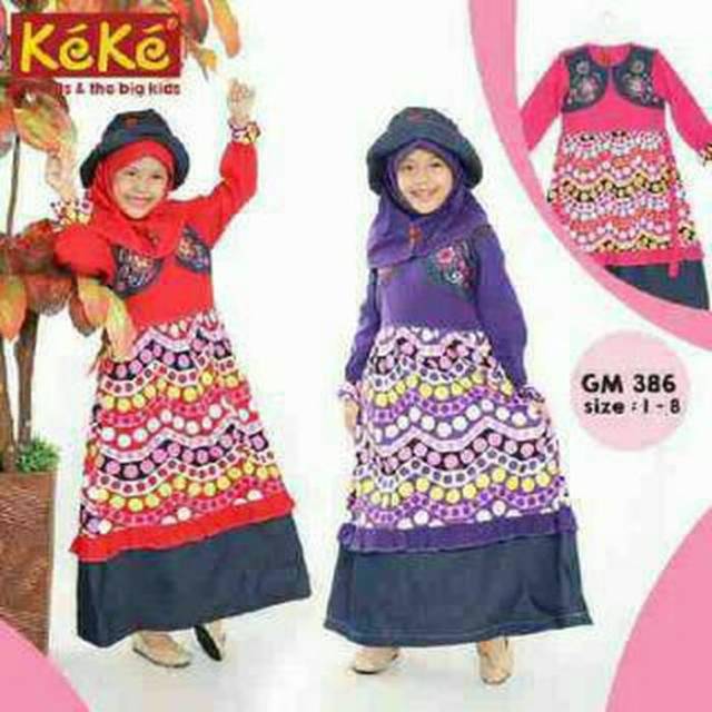 Gamis anak promo Keke size 1 warna merah