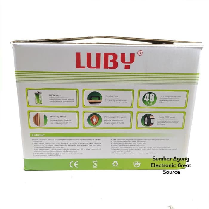 Luby L905 Paket Emergency Solar Tenaga Surya Panel Emergency Senter 2B