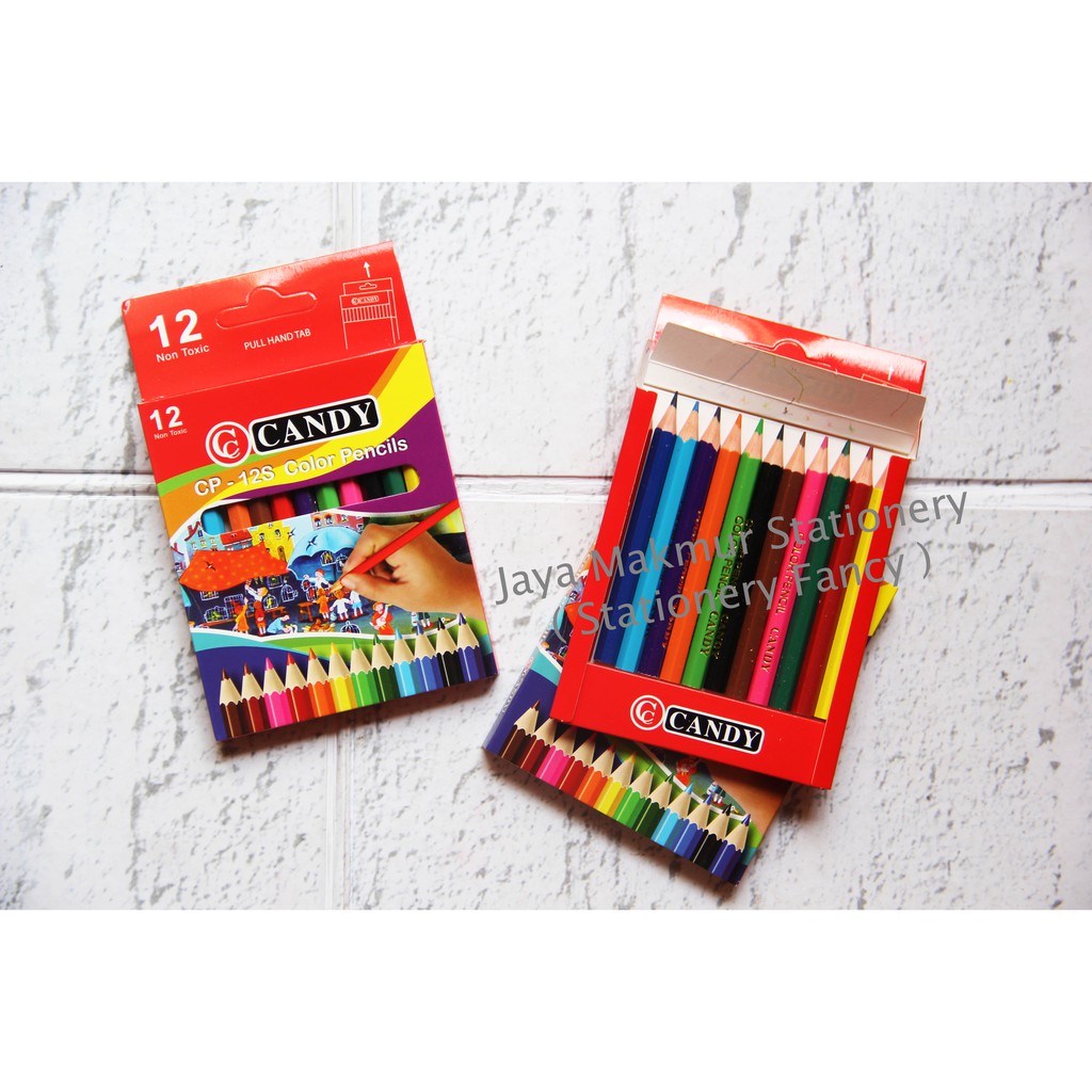 Pensil Warna Candy Pendek 12 warna CP-12S