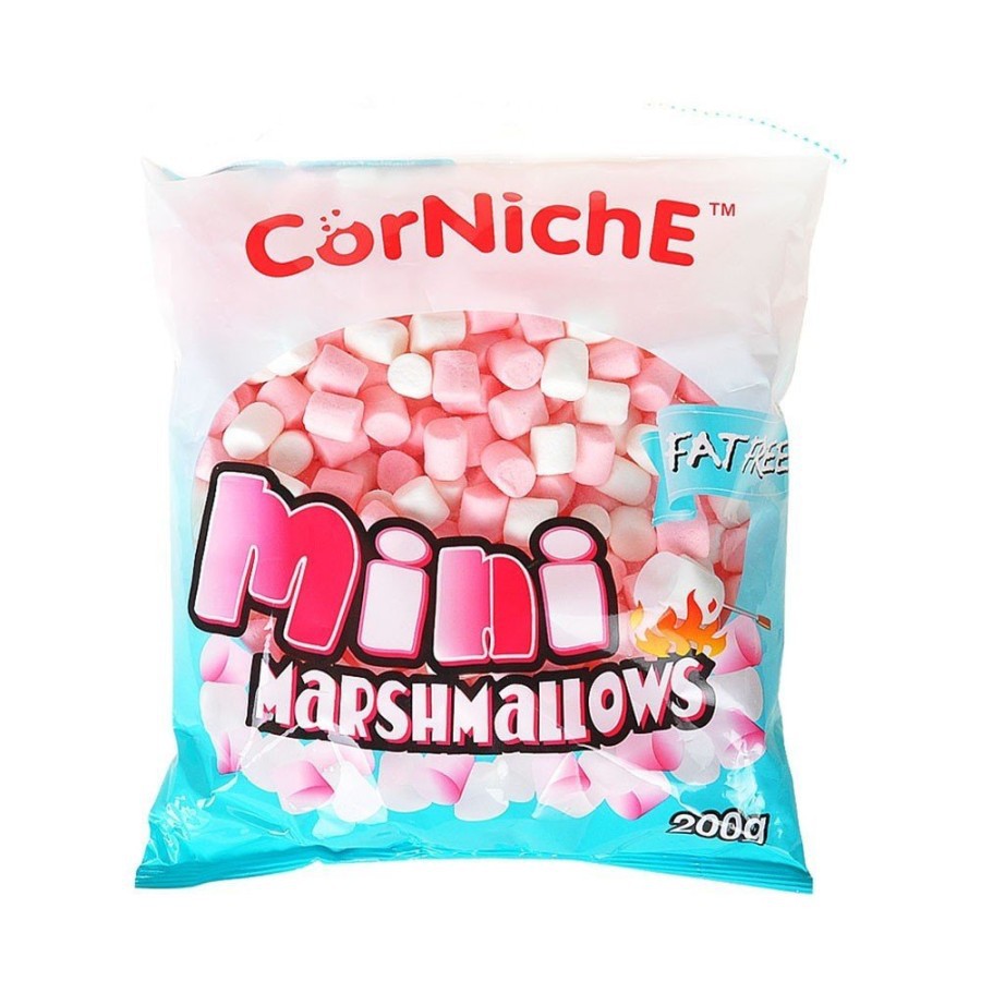 

CORNICHE MINI MARSHMALLOW 200 GR - MARSHMALLOW KECIL HALAL IMPORT