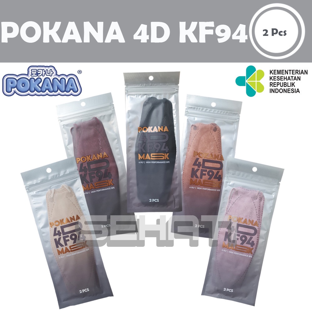 POKANA 4D KF94 Earloop Medical Face Mask Sachet isi 2 pcs KF 94 2Pcs