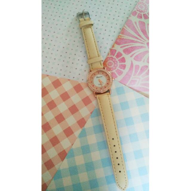 Jam Tangan Geneva Elegan Quartz 40mm untuk Pria dan Wanita - Strap PU Leather