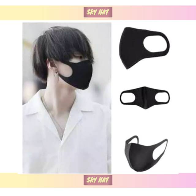 Masker Scuba/ Masker Kpop/ Masker Hitam / Scuba Mask Hitam Anti Bakteri Kpop