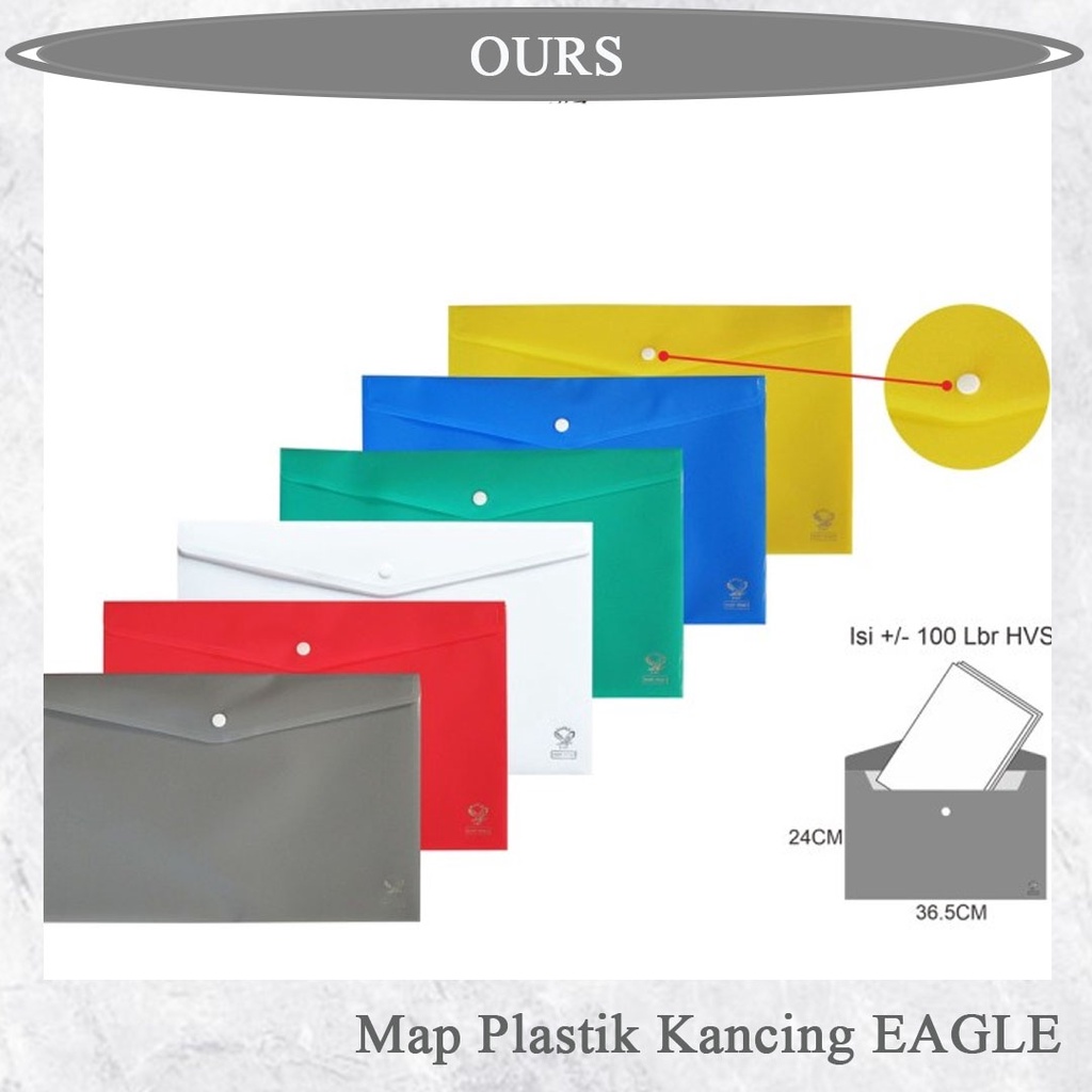 

EAGLE E 247 Map Plastik Kancing Opaque Folio (F4) Smart Pocket