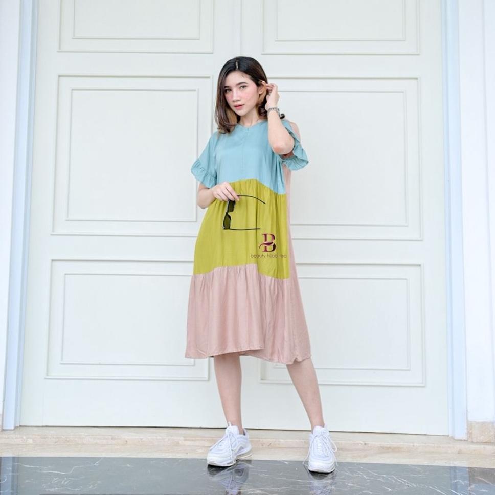 Top Produk.. BISA COD | MIDI DRESS KOMBINASI | DASTER ICECREAM | DASTER SUSUN KOMBINASI BUSUI | DAST