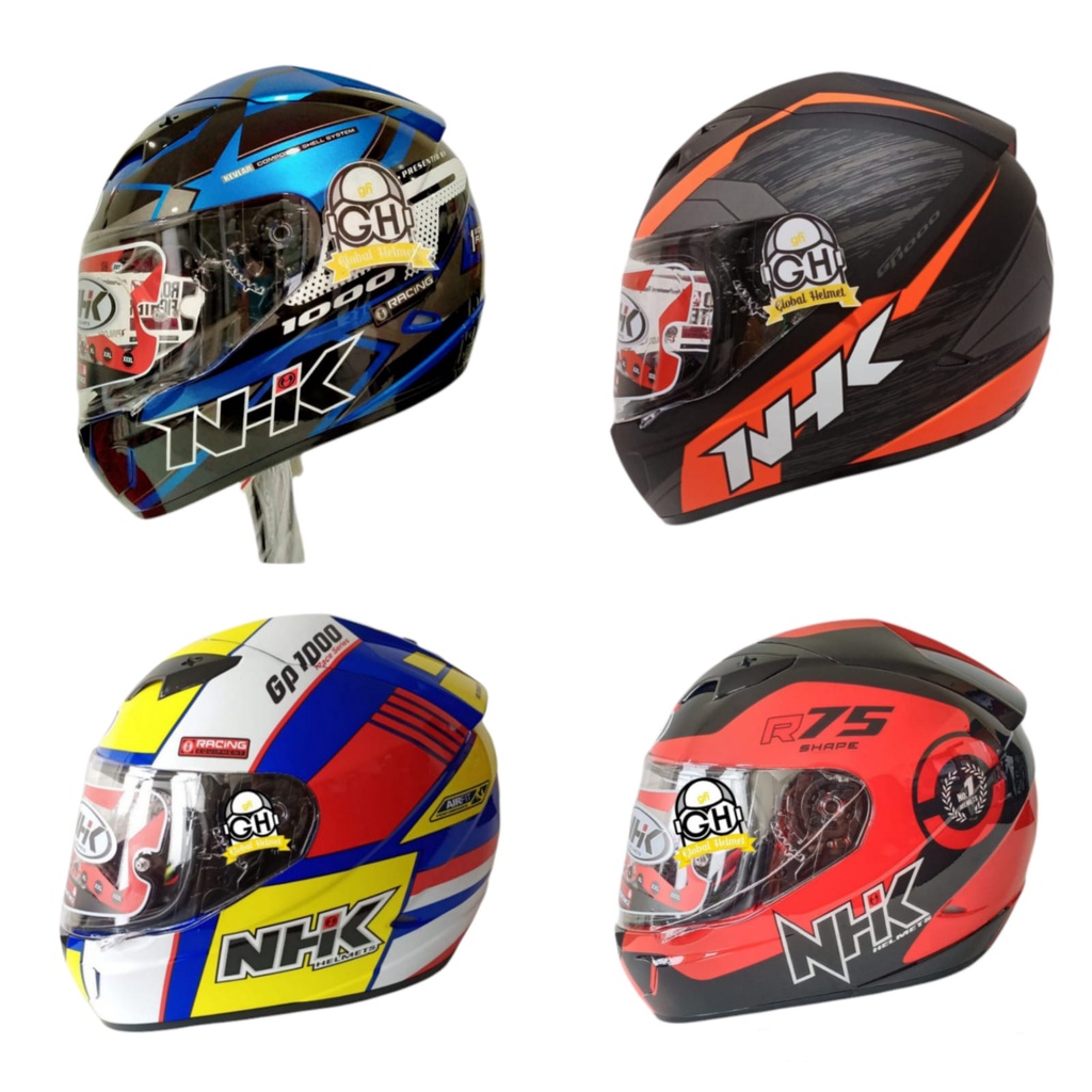 HELM NHK GP1000 AXION FULL FACE MOTIF AXION NHK GP1K BLACK DOFF ORANGE