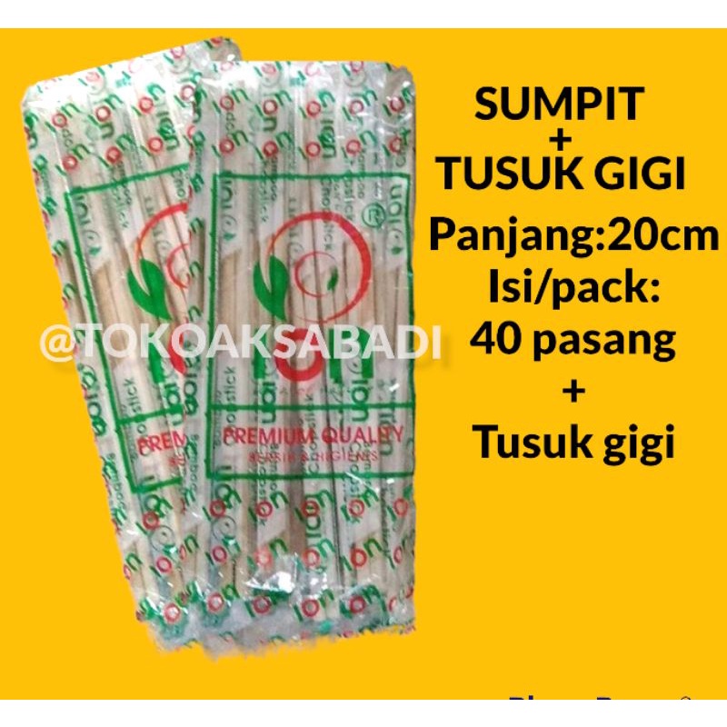 SUMPIT BAMBU ION +TUSUK GIGI/SUMPIT KAYU /SUMPIT PREMIUM/SUMPIT MEREK ION
