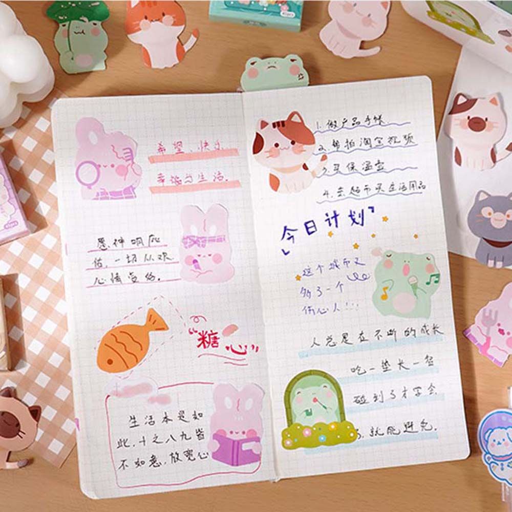 45pcs / Pak Stiker Label Desain Hewan Kelinci Kawaii Untuk Dekorasi Diary / Scrapbook / Jurnal / Album Anak