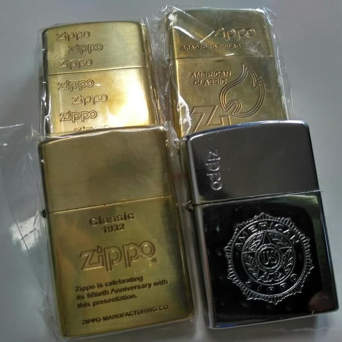 terbaru Zippo Gold Dan Silver Berdenting 2x - Lighter - Korek Api barang bagus