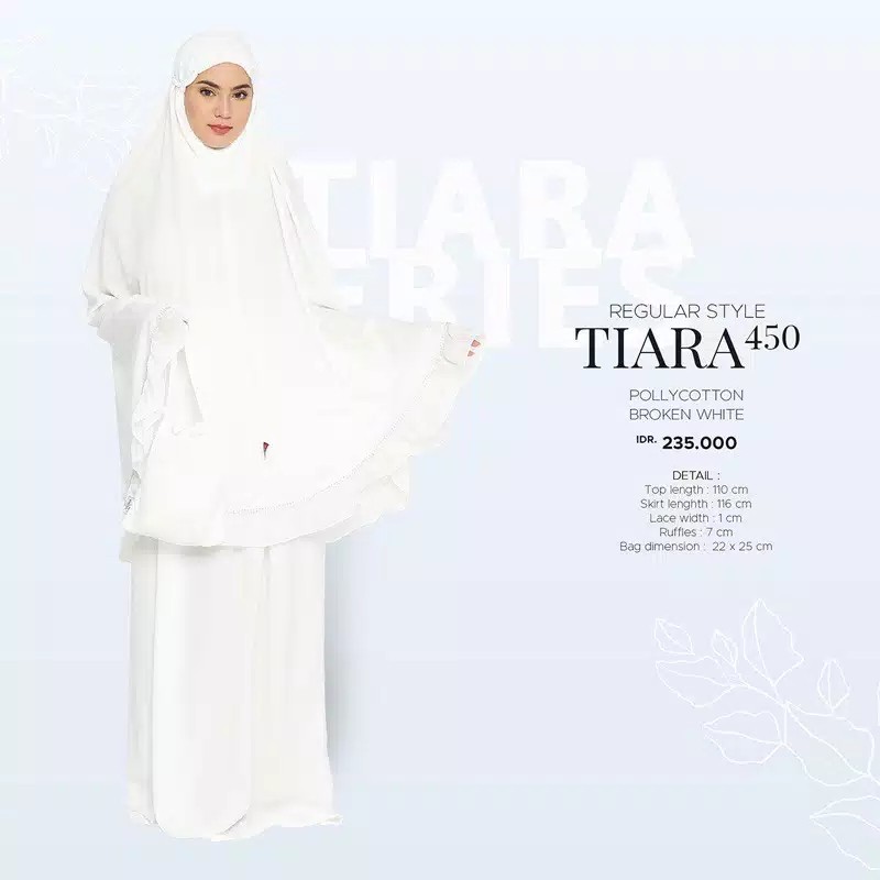 Mukena Tatuis Tiara 450 Broken White Pollycotton Original