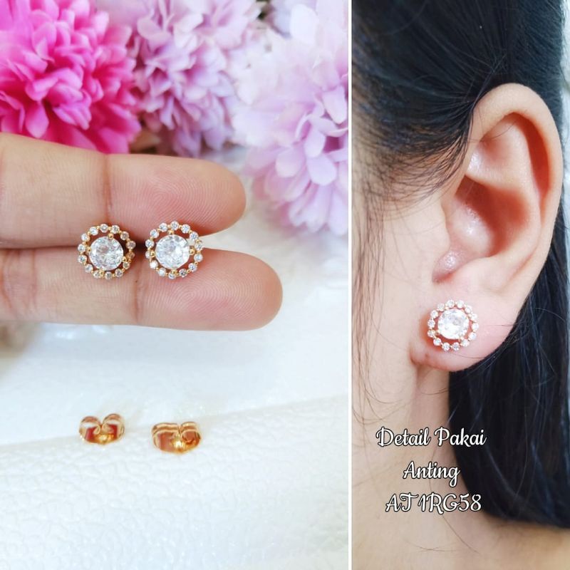 Anting Titanium Wanita Super Mewah Blink Anti Karat