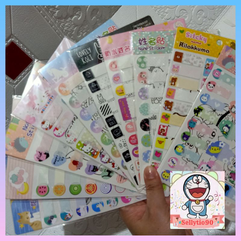 

Stiker label nama anti air gambar kartun/ stiker label nama bumbu masakan