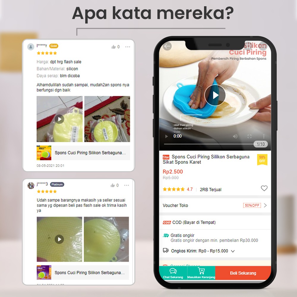 Spons Cuci Piring Silikon Serbaguna Sikat Spons Karet