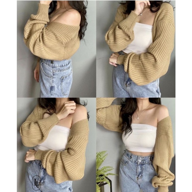 Ready 4Warna JC/ZR- RJT LIAM OVERSIZE CROP OUTER / Outer bolero knit / Cardigan rajut Murah