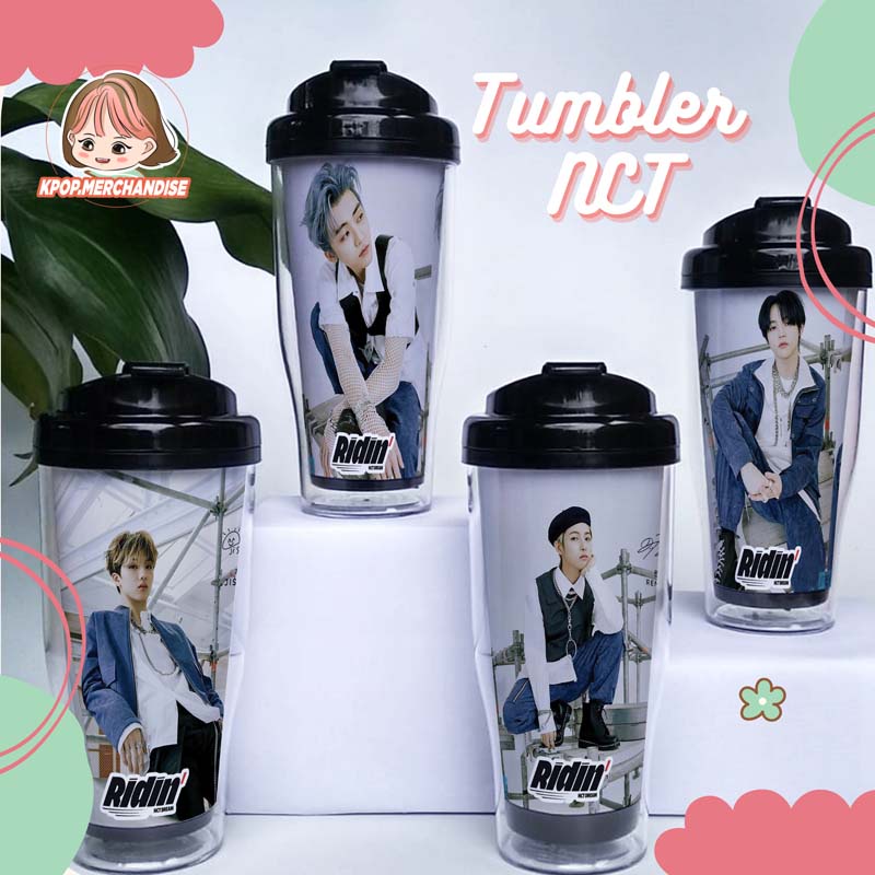 Tumbler Custome NCT Dream Ridin Versi 1 / Kpop Merchandise Botol Minum Unofficial Murah NCT Dream Ri
