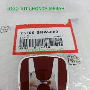 Logo Huruf Emblem Lambang Stir Honda original merah CRV semua tahun