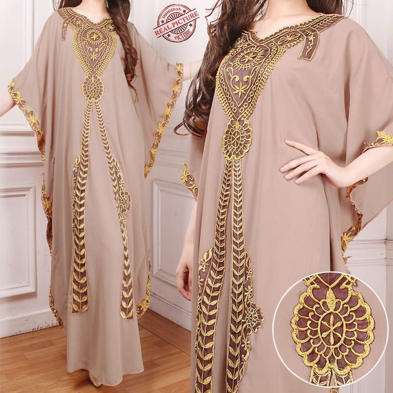 Kaftan Terbaru Aminah / Kaftan Wanita Dewasa - Bahan Ceruty Babydoll - Kaftan Wanita Kekinian / Kaft