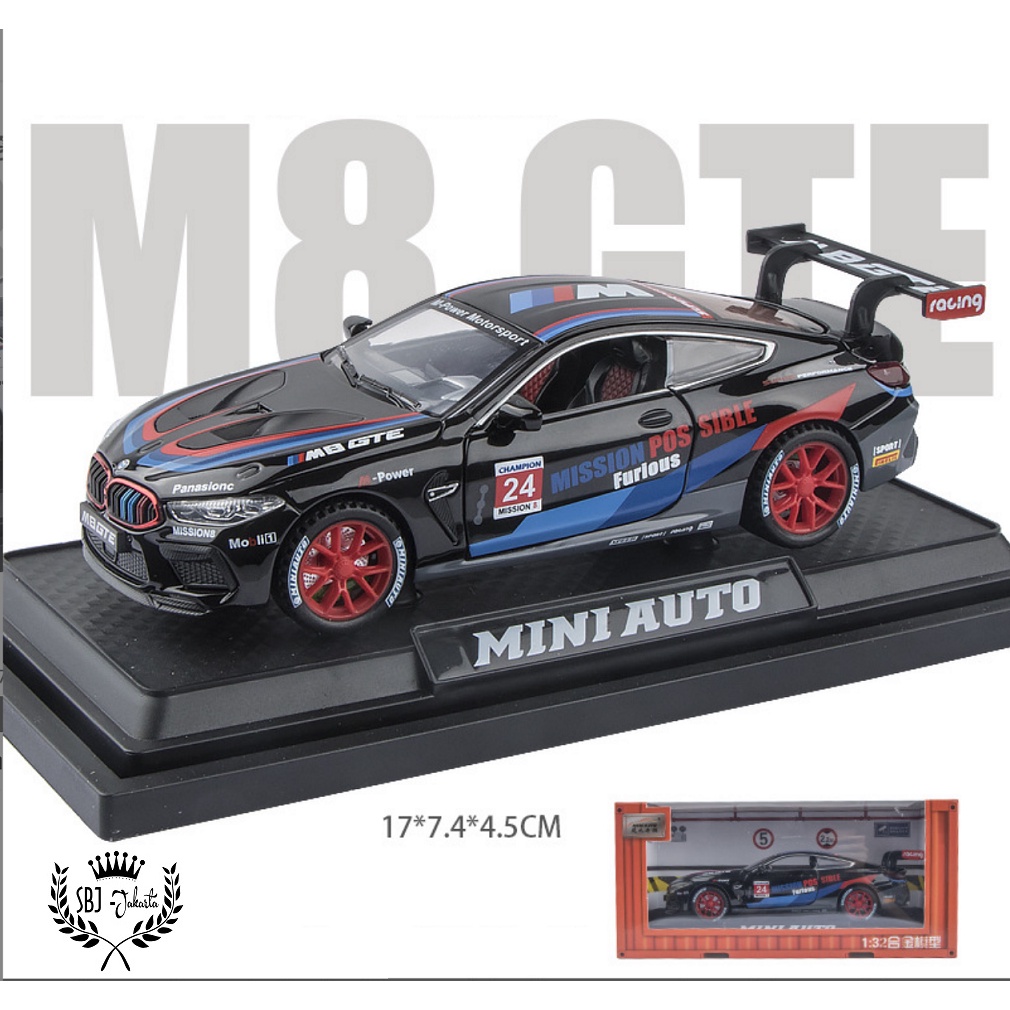 DIECAST MOBIL MINIAUTO BMW M8 GTE RACING METAL SERIES 1:32 DGN TATAKAN