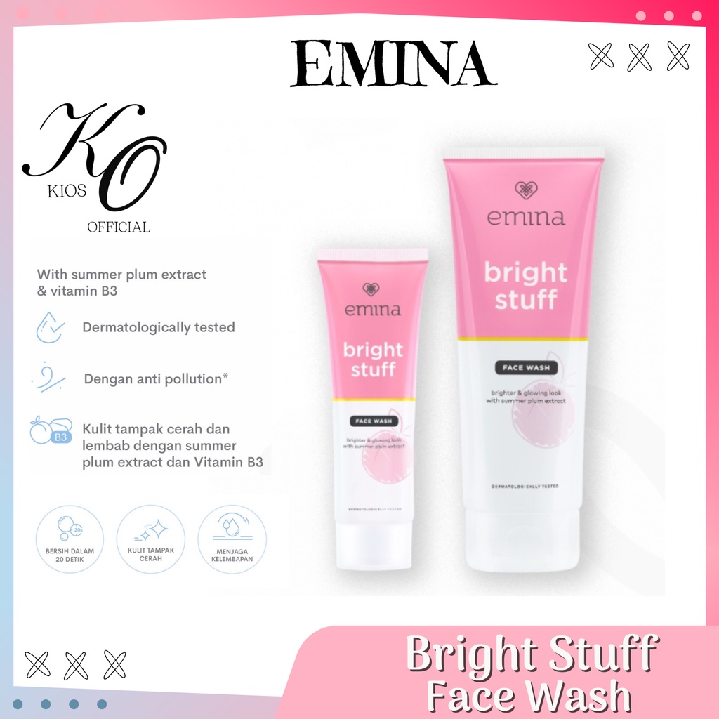 Emina Bright Stuff Face Wash 50ml &amp; 100ml | Pembersih Wajah