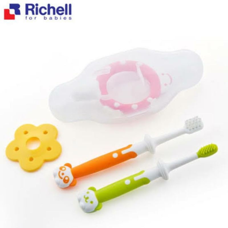 RICHELL Training Toothbrush Set 3in1 | sikat gigi bayi 3 stage | Baby Toothbrush