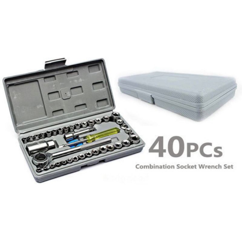 Kunci Sok 40 Pcs Kunci Sock Shock 40 Pcs Full Set Lengkap Tool Kit Wrench Ring Pas Aiwa Mobil Motor