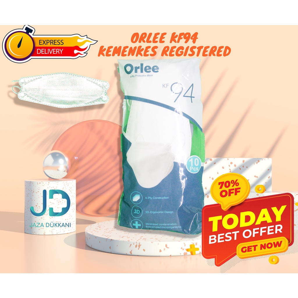 Masker Kf94 KF-94 4Ply 4 ply Emboss Orlee evo 3D Kemenkes isi 10 pcs ORIGINAL