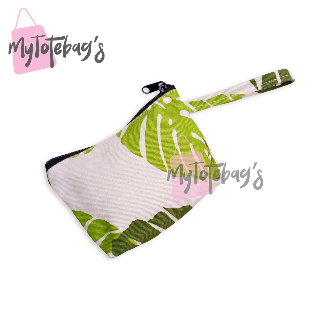 DOM (Dompet HP/Kosmetik/Uang) "ini Dompet Kecil sis ya, dilihat Sizenya Dulu" Motif Daun Talas