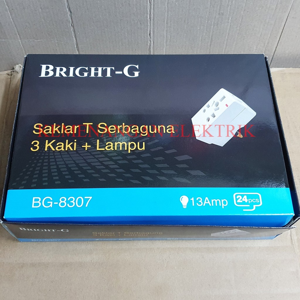 BRIGHT-G 8307 OVERSTEKER T SERBAGUNA KOMBINASI KAKI 3 / OVER STEKER LAMPU / STEKER T BRIGHT G / TRAVEL ADAPTOR CHARGER LUAR NEGERI TEE KAKI 3