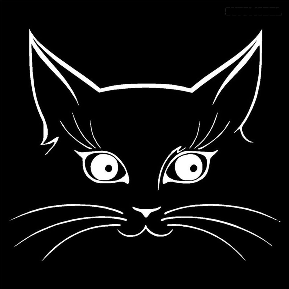 Supmodel Stiker Reflektif Motif Kepala Kucing Lucu Untuk Dekorasi Body / Jendela Mobil