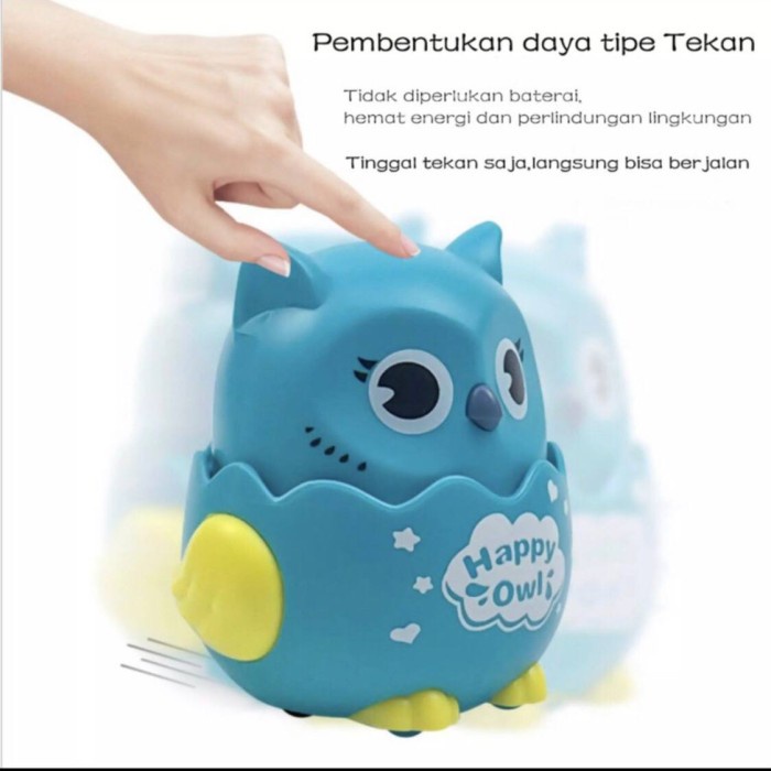 Mainan anak Bayi Burung Hantu pencet Bergerak / mainan roly poly design owl