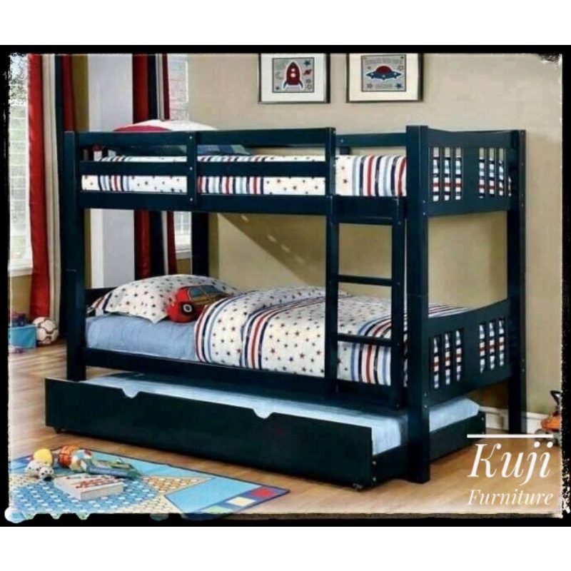 TEMPAT TIDUR TINGKAT KAYU JATI 3BED