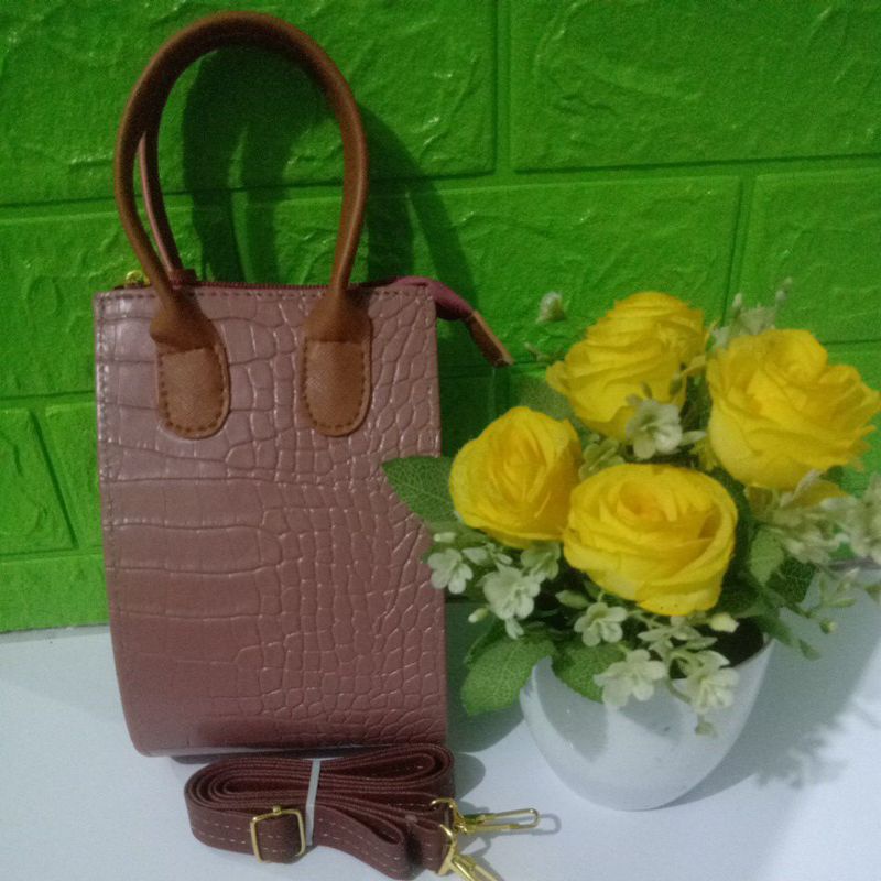 tas selempang wanita fitbag/realpick/croco mini/Sling bag