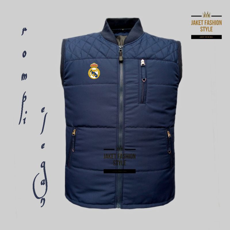 jaket rompi real Madrid / jaket rompi motor touring pria keren / jaket rompi pria terbaru 2022 origi