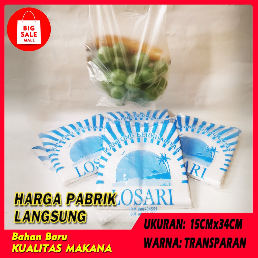 Kantong Plastik Kresek Bening Ukuran 15x34/24x42/28x48/35X58cm Transparen Ekonomis Food Grade