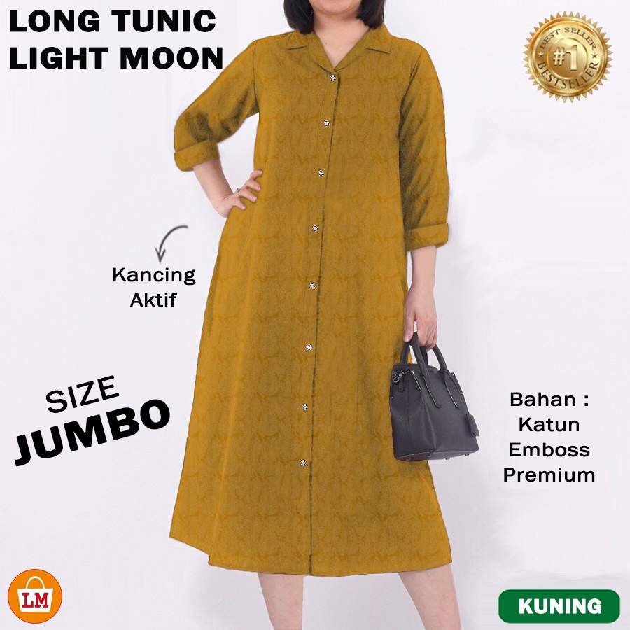 TERMURAH TERLARIS Baju Atasan Tunik Wanita Lengan Panjang LONG TUNIC MOON LIGHT TERBARU LMS 19549