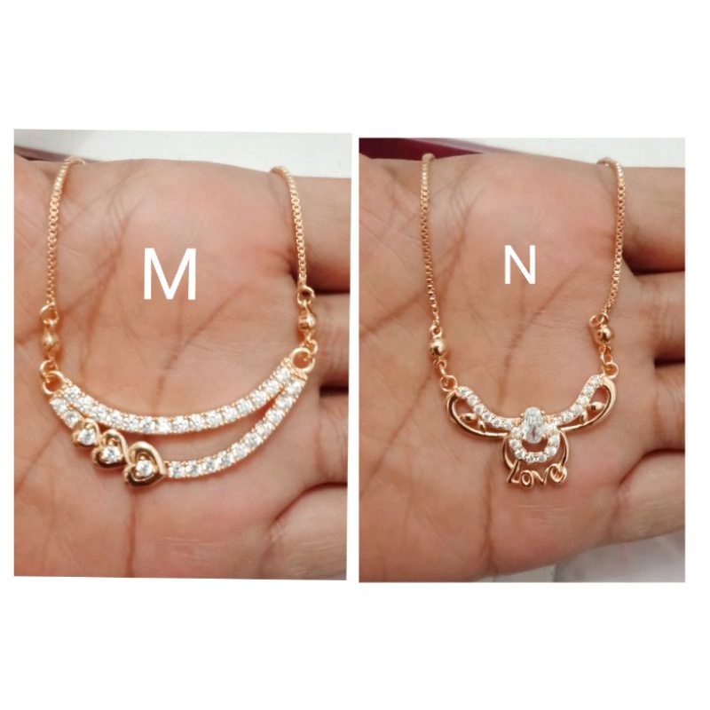 DL35. Kalung xuping wanita lapis emas dgn mata zircon ukuran 45 cm koye