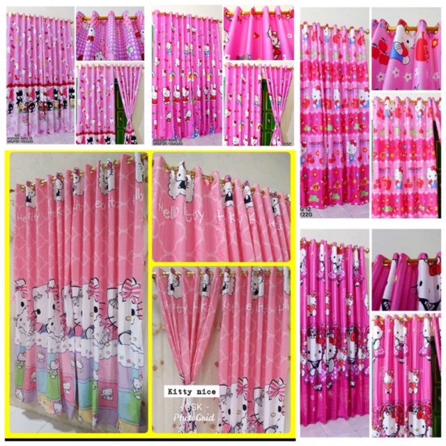 GORDEN SMOKRING KARAKTER HELLO KITTY PINK KORDEN PINTU DAN JENDELA