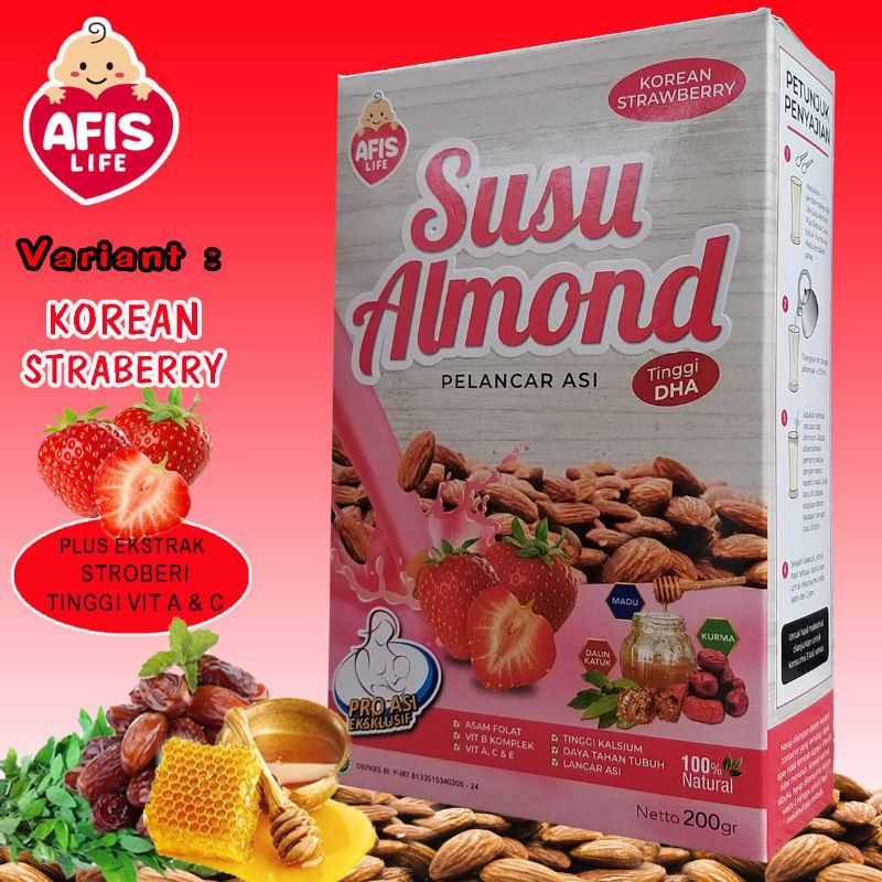 

afis life susu almond rasa korean straberry