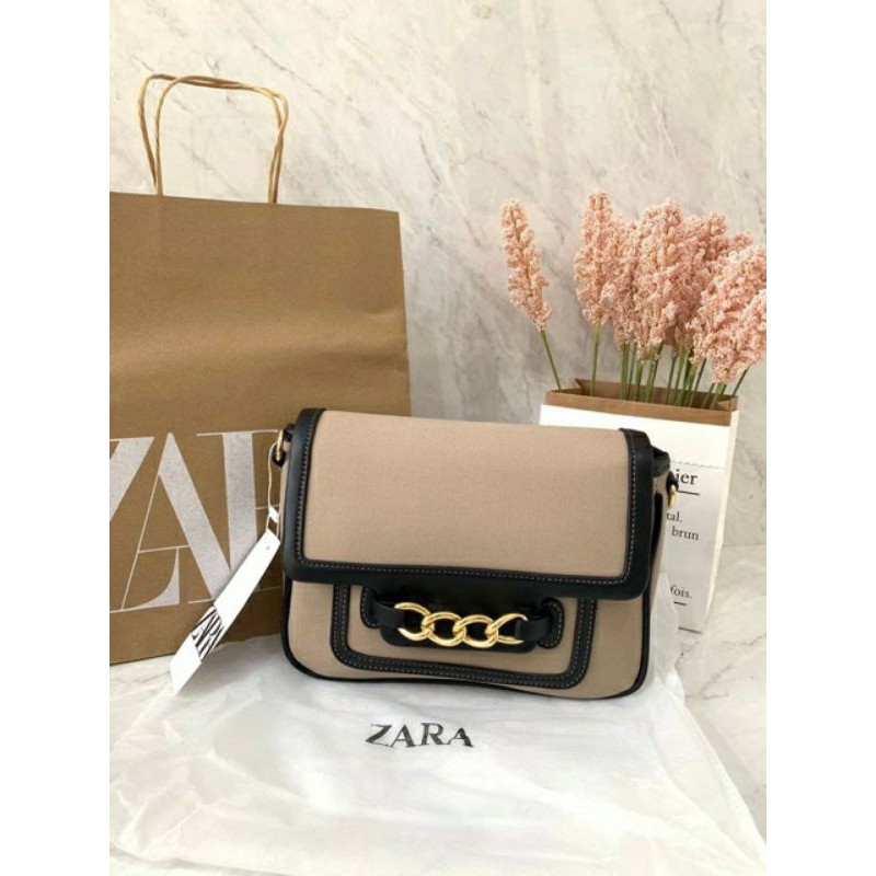 tas zara chain detail crossbody bag