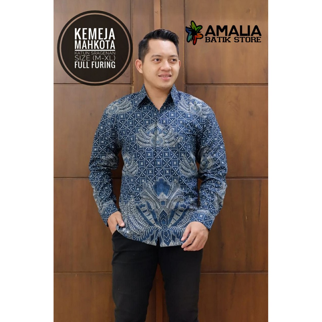 MAHKOTA AMALIA BATIKSOLOAMANAH BATIKSOLOAMANAH KEMEJA BATIK SOLO PRIA LENGAN PANJANG PENDEK LAPIS FURING ATASAN PREMIUM MODERN KATUN HALUS MERAK MABUR ASMARA JAGAD HITAM TRUNTUM ABU KALAPUNA WISANGGENI IJO PROBOSETO KUNING GURDO HITAM BIMOSENO PINK UWER