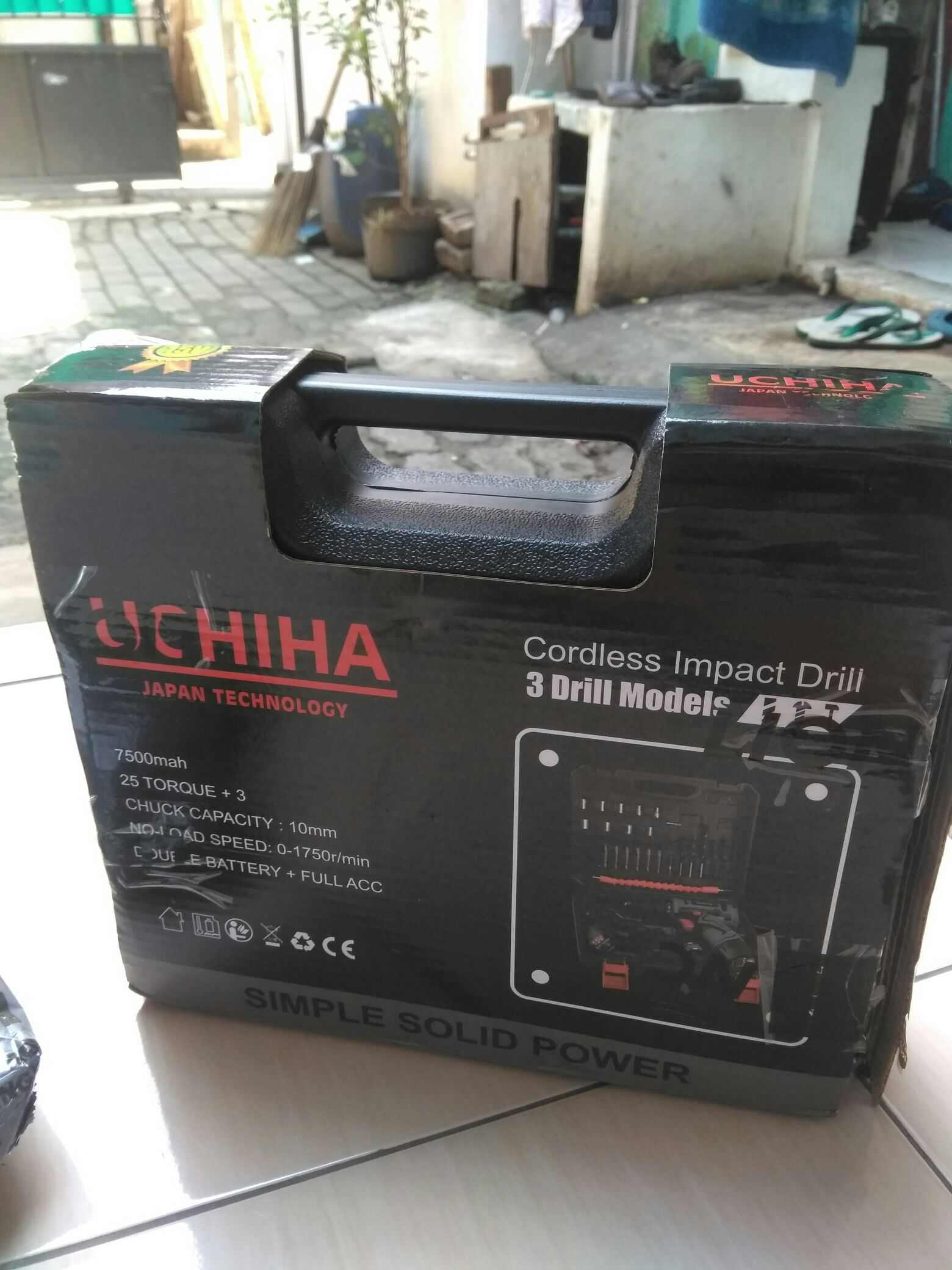Mesin Bor Baterai Kayu Besi Obeng Elektrik Uchiha Japan Cordless Drill