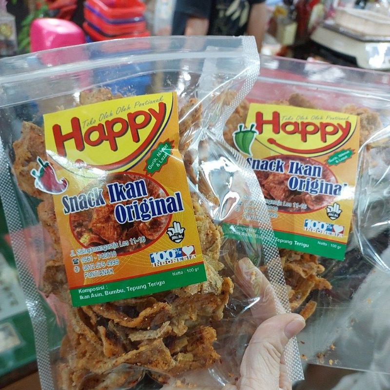 

snack ikan original pedas happy