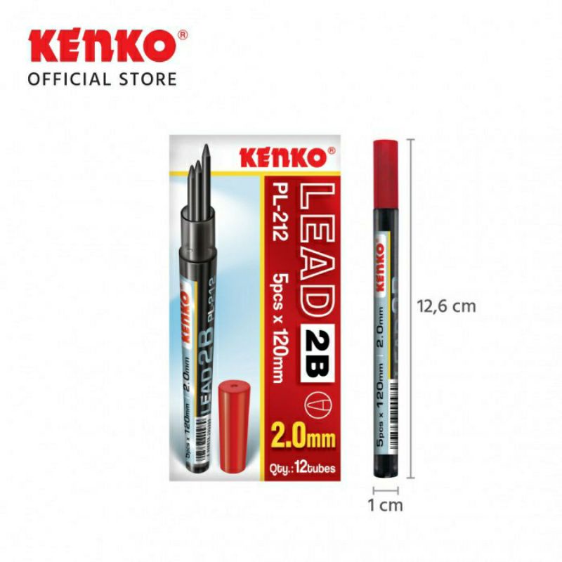 

Isi Pensil Mekanik KENKO Pencil Lead 2B PL-212 ( 2mm x 120mm ) [ ECER]