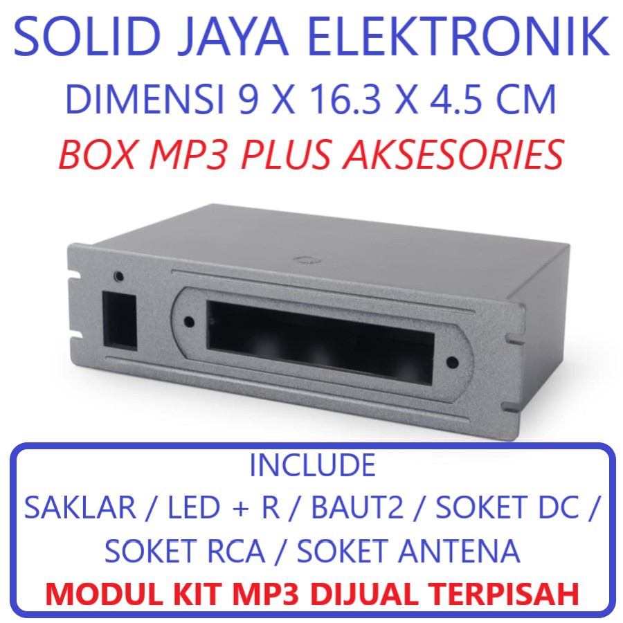 BOX MODUL MP3 MP5 PLUS AKSESORIES ACCESORIES ACC SAKLAR LED SOKET RCA DC BAUT BAUT BOX PLASTIK HITAM