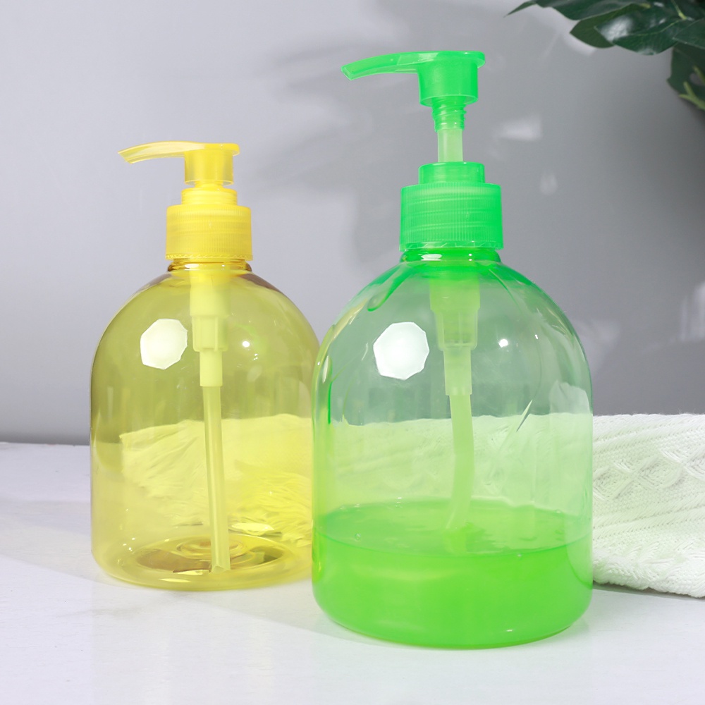 Botol Pompa Kosong Isi Ulang 500ml Bahan Plastik Warna Acak Untuk Lotion Sabun Mandi Tubuhshampoo